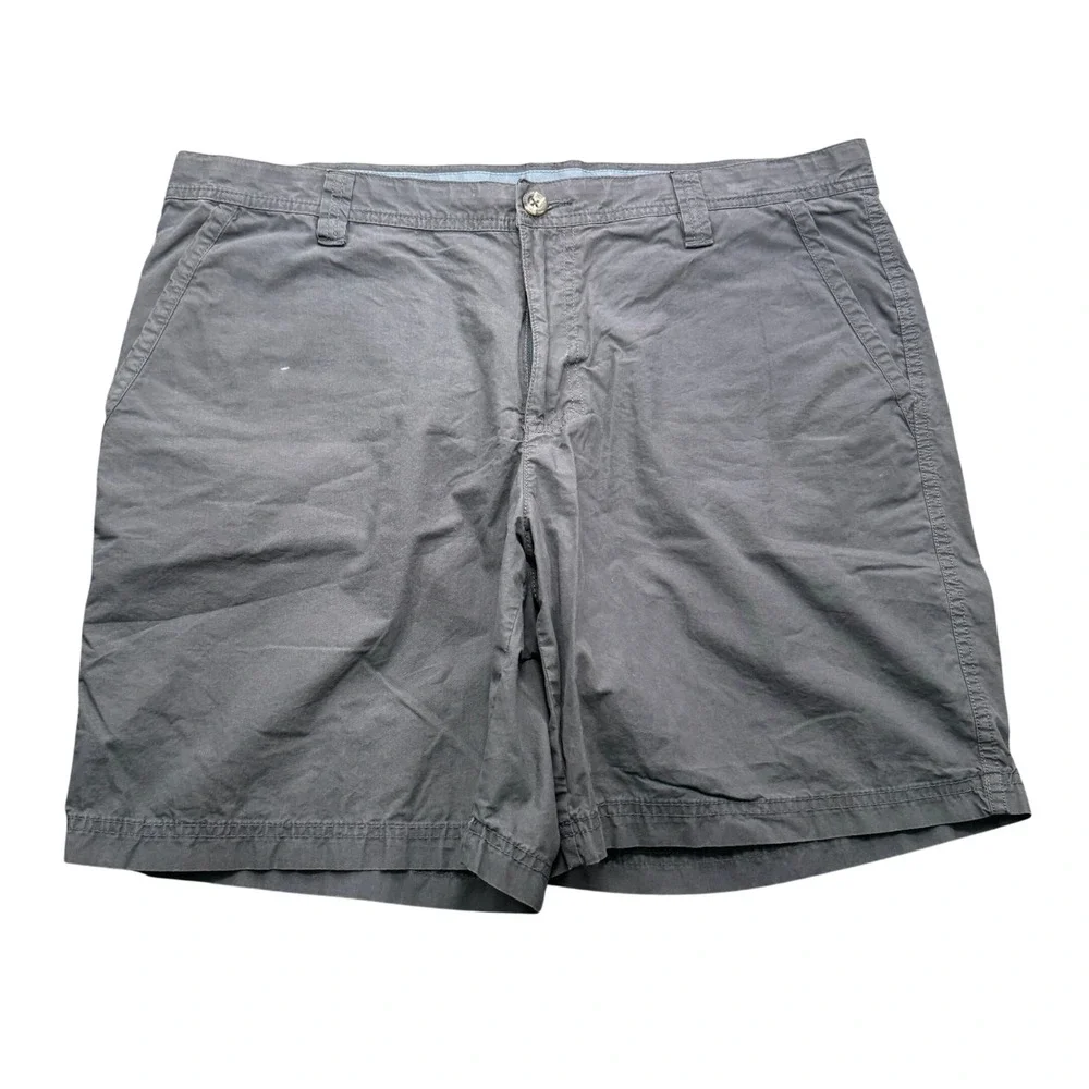 Columbia AM4471 Shorts Mens 36 Gray 8in Inseam Cotton Casual Outdoor
